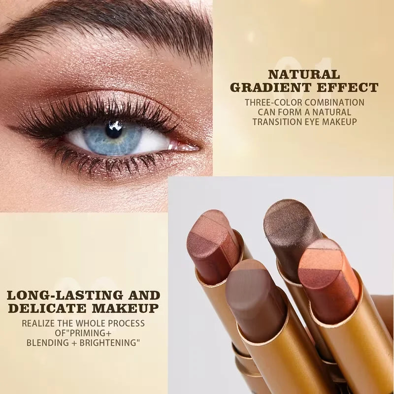 TriGlow™ Eyeshadow Stick ✨👁️ — 3 Colors, One Easy Swipe